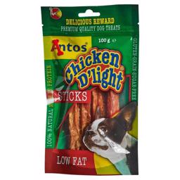 Antos Chicken D' Light Sticks Läckra kycklingbröstpinnar 100g